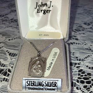 St. Ann Medal - Sterling Silver 5/8" x 1/2" Pendant